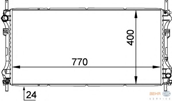 Радиатор, охлаждение двигателя HELLA 8MK 376 755-321