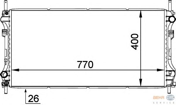 Радиатор, охлаждение двигателя HELLA 8MK 376 764-111