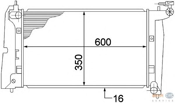 Радиатор, охлаждение двигателя HELLA 8MK 376 773-631