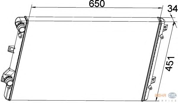 Радиатор, охлаждение двигателя HELLA 8MK 376 774-031