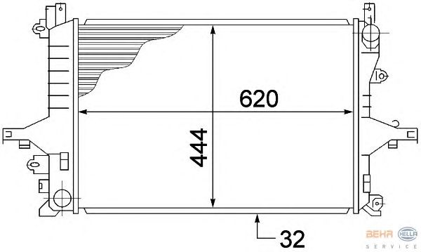 Радиатор, охлаждение двигателя HELLA 8MK 376 774-221