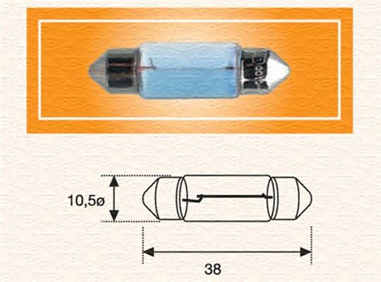 Лампа накаливания MAGNETI MARELLI 009418100000 (фонарь освещения номерного знака, внутреннее освещение, фонарь освещения багажника, подкапотная лампа)