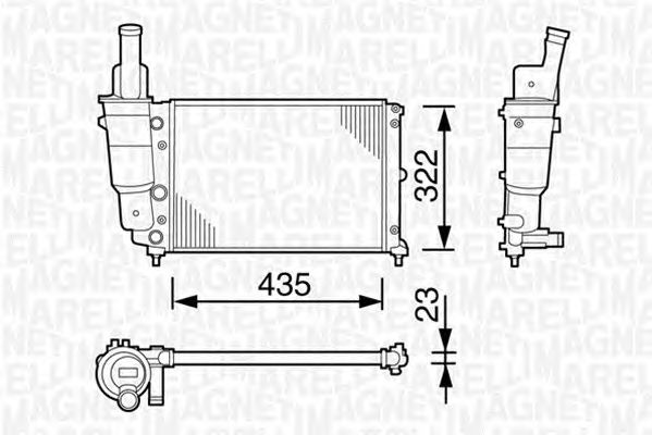 Радіатор, охолодження двигуна MAGNETI MARELLI 350213113003