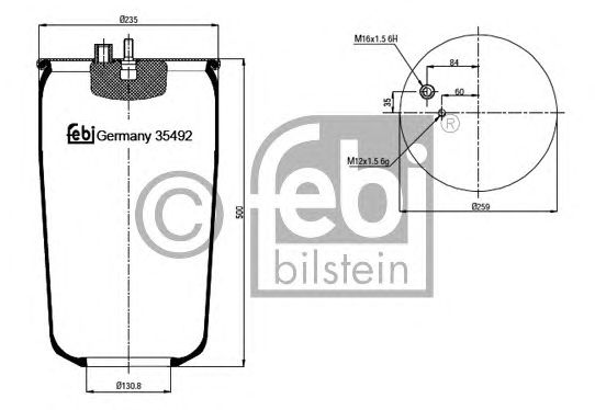 Пневмоподушка подвески FEBI BILSTEIN 35492
