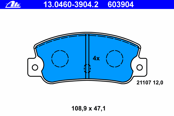 Тормозные колодки ATE 13.0460-3904.2