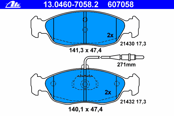 Тормозные колодки ATE 13.0460-7058.2