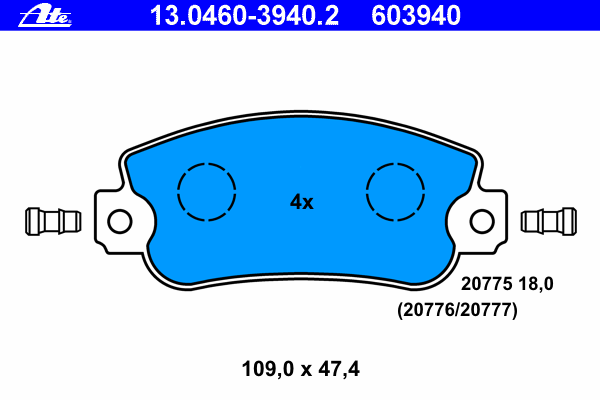 Тормозные колодки ATE 13.0460-3940.2