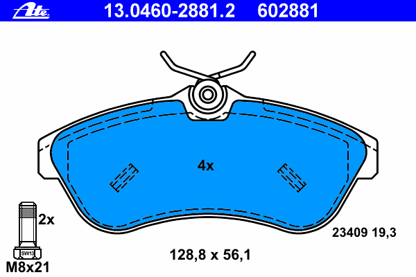 Тормозные колодки ATE 13.0460-2881.2