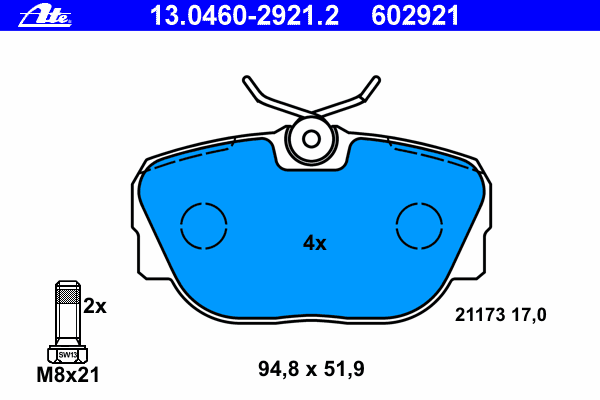 Тормозные колодки ATE 13.0460-2921.2