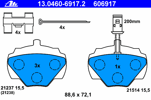 Тормозные колодки ATE 13.0460-6917.2
