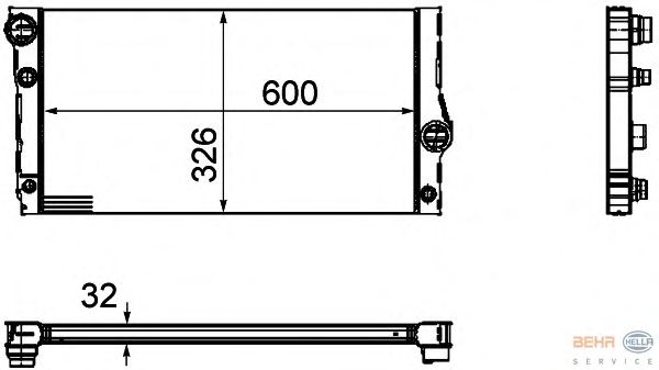 Радиатор, охлаждение двигателя BEHR HELLA SERVICE 8MK 376 754-151