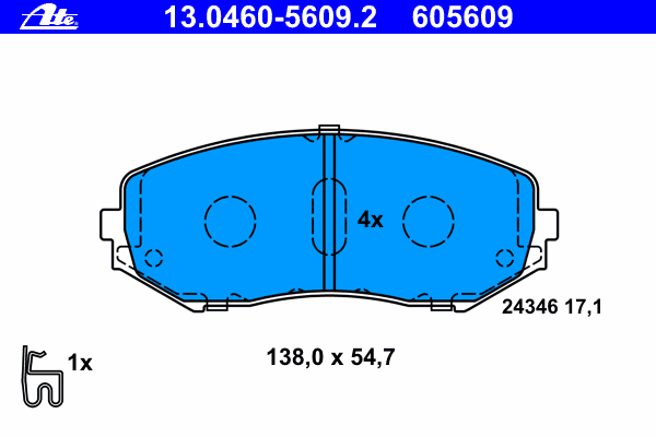 Тормозные колодки ATE 13.0460-5609.2