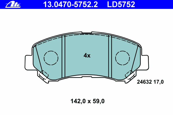 Тормозные колодки ATE 13.0470-5752.2 ATE Ceramic