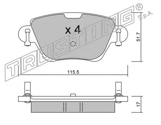 Тормозные колодки TRUSTING 328.0