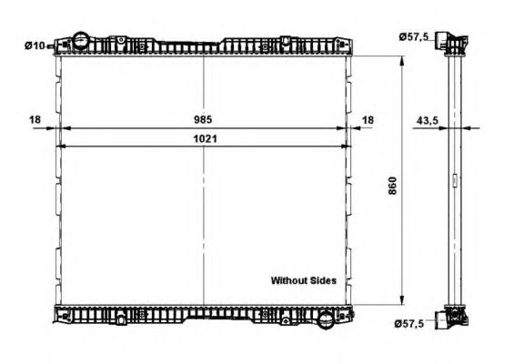 Радиатор, охлаждение двигателя NRF 509739