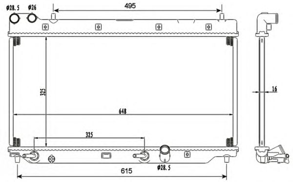 Радіатор, охолодження двигуна NRF 53110