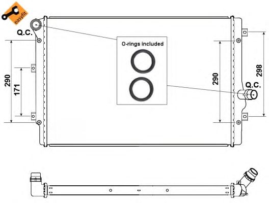 Радиатор, охлаждение двигателя NRF 53425