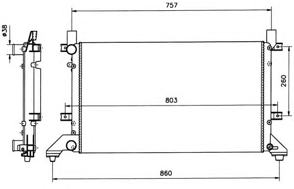 Радиатор, охлаждение двигателя NRF 58240