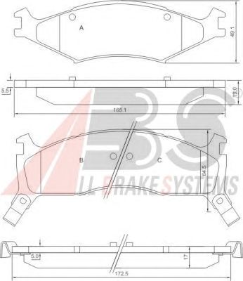 Тормозные колодки A.B.S. 37043