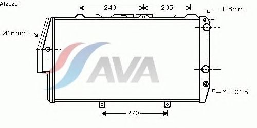 Радиатор, охлаждение двигателя AVA QUALITY COOLING AI2020