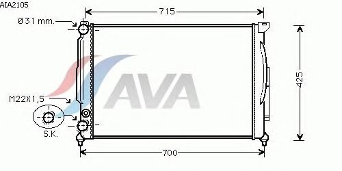 Радіатор, охолодження двигуна AVA QUALITY COOLING AIA2105
