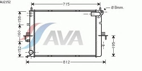 Радиатор, охлаждение двигателя AVA QUALITY COOLING AU2152