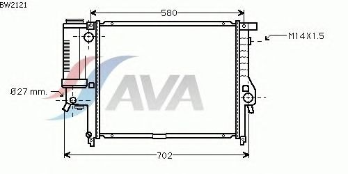 Радіатор, охолодження двигуна AVA QUALITY COOLING BW2121
