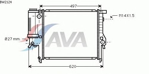 Радиатор, охлаждение двигателя AVA QUALITY COOLING BW2124