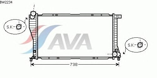 Радиатор, охлаждение двигателя AVA QUALITY COOLING BW2234