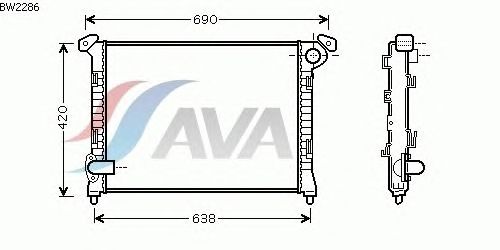 Радиатор, охлаждение двигателя AVA QUALITY COOLING BW2286