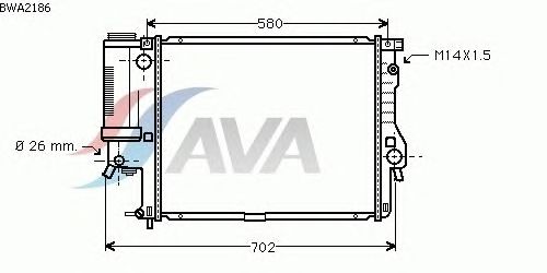 Радиатор, охлаждение двигателя AVA QUALITY COOLING BWA2186