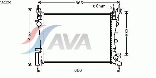 Радиатор, охлаждение двигателя AVA QUALITY COOLING CN2261
