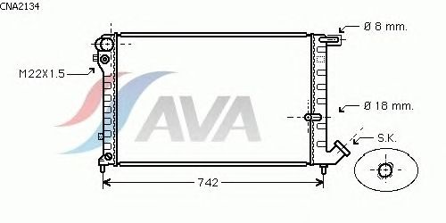 Радиатор, охлаждение двигателя AVA QUALITY COOLING CNA2134
