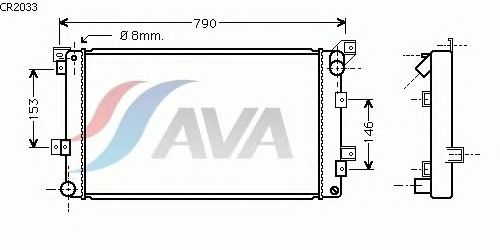 Радіатор, охолодження двигуна AVA QUALITY COOLING CR2033