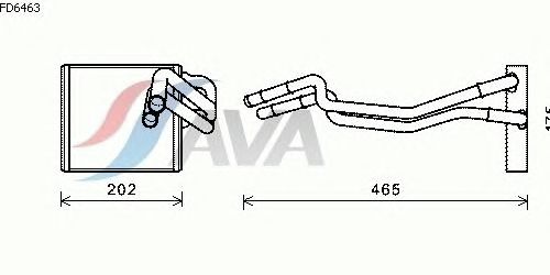 Радиатор отопителя AVA QUALITY COOLING FD6463