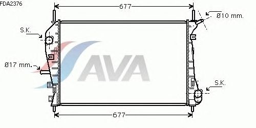 Радиатор, охлаждение двигателя AVA QUALITY COOLING FDA2376