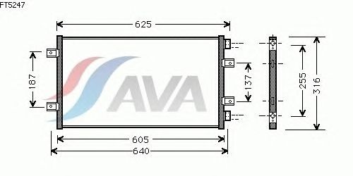Радиатор кондиционера AVA QUALITY COOLING FT5247