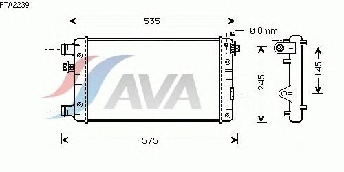Радиатор, охлаждение двигателя AVA QUALITY COOLING FTA2239