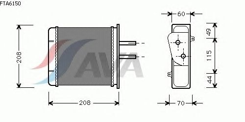 Радиатор отопителя AVA QUALITY COOLING FTA6150
