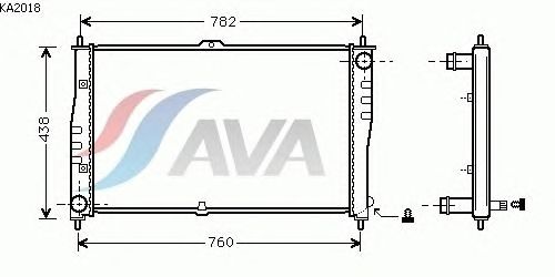 Радиатор, охлаждение двигателя AVA QUALITY COOLING KA2018
