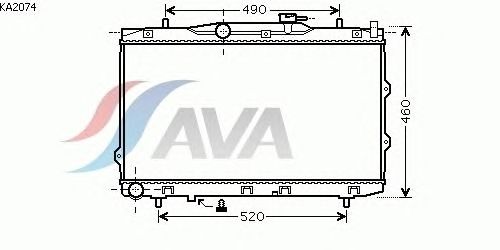 Радиатор, охлаждение двигателя AVA QUALITY COOLING KA2074