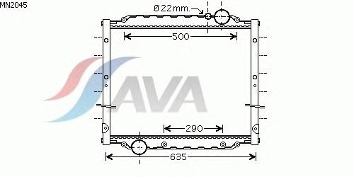Радиатор, охлаждение двигателя AVA QUALITY COOLING MN2045