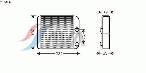 Радиатор отопителя AVA QUALITY COOLING MT6186