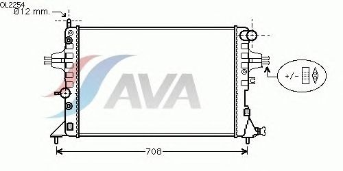 Радиатор, охлаждение двигателя AVA QUALITY COOLING OL2254