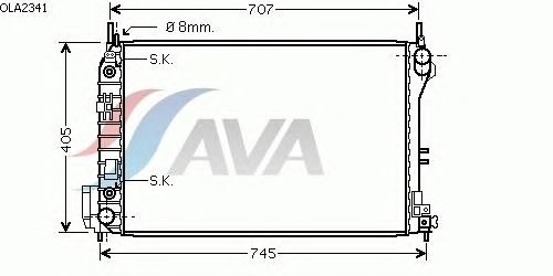 Радиатор, охлаждение двигателя AVA QUALITY COOLING OLA2341