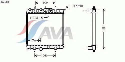 Радиатор, охлаждение двигателя AVA QUALITY COOLING PE2188