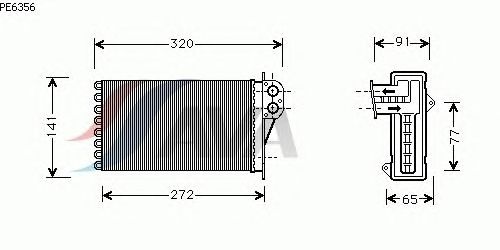 Радиатор отопителя AVA QUALITY COOLING PE6356