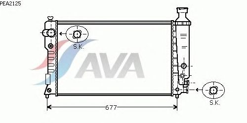 Радиатор, охлаждение двигателя AVA QUALITY COOLING PEA2125