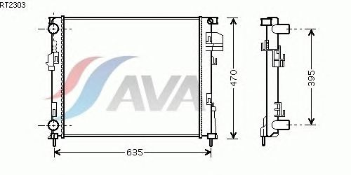 Радиатор, охлаждение двигателя AVA QUALITY COOLING RT2303