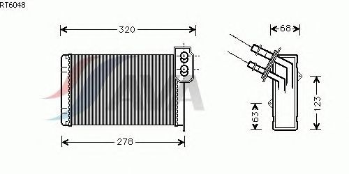 Радиатор отопителя AVA QUALITY COOLING RT6048